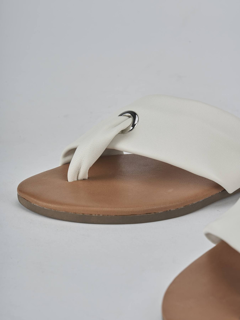 Ciabatte tacco 1cm pelle bianco