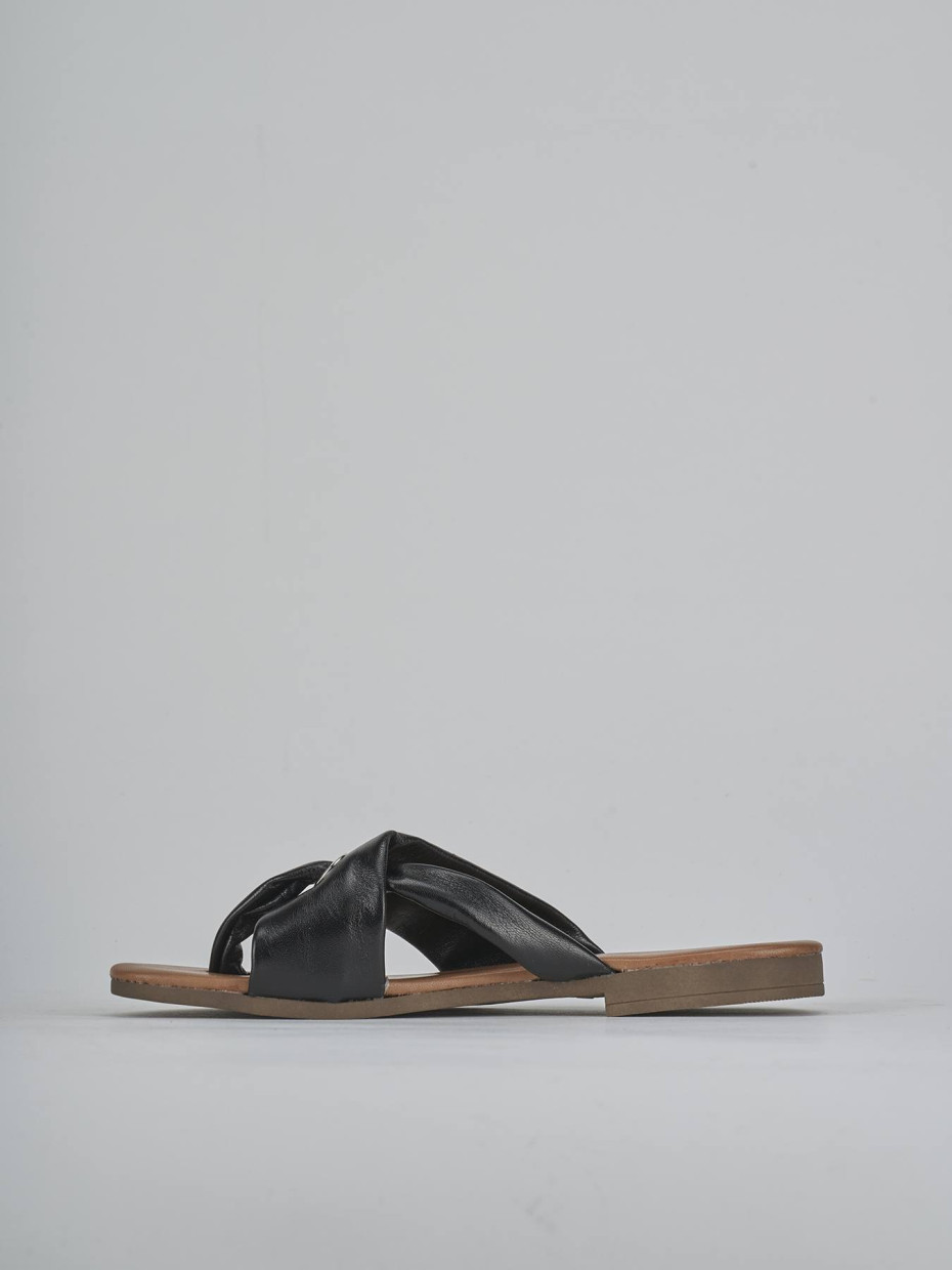 Ciabatte tacco 1cm pelle nero