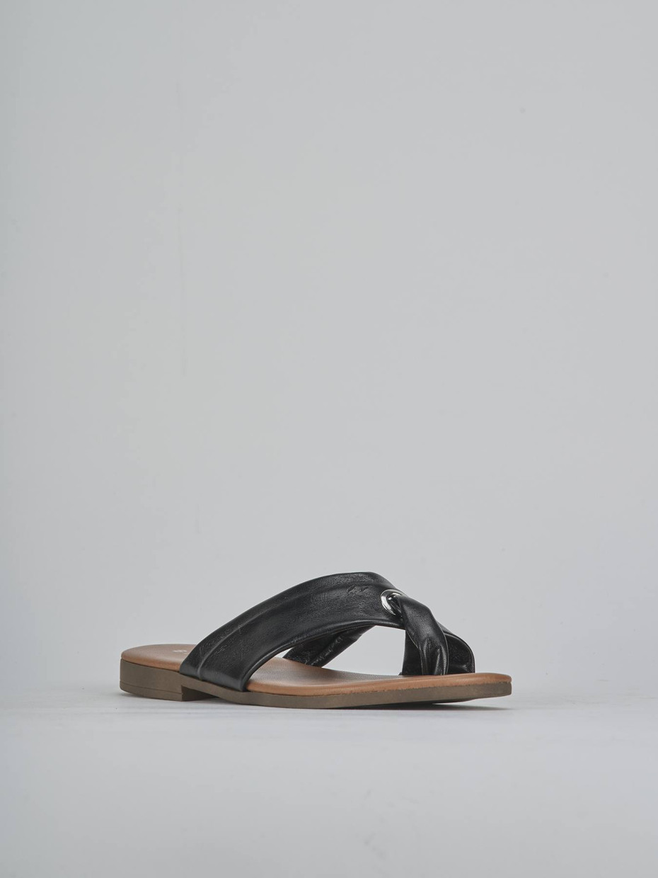 Ciabatte tacco 1cm pelle nero
