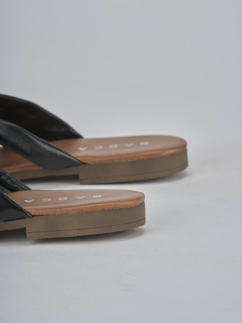 Ciabatte tacco 1cm pelle nero