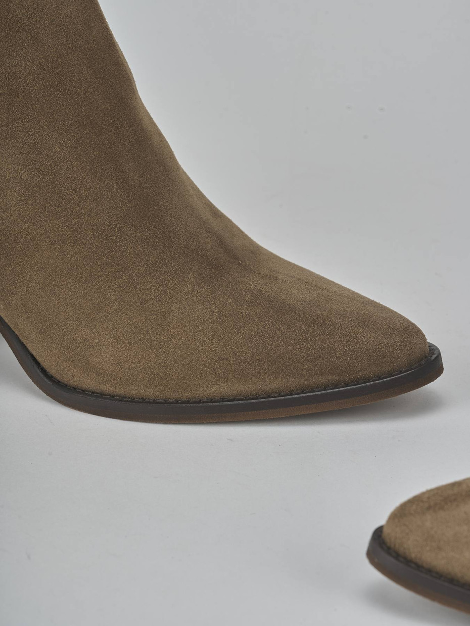 Stivaletti tacco 7cm camoscio marrone