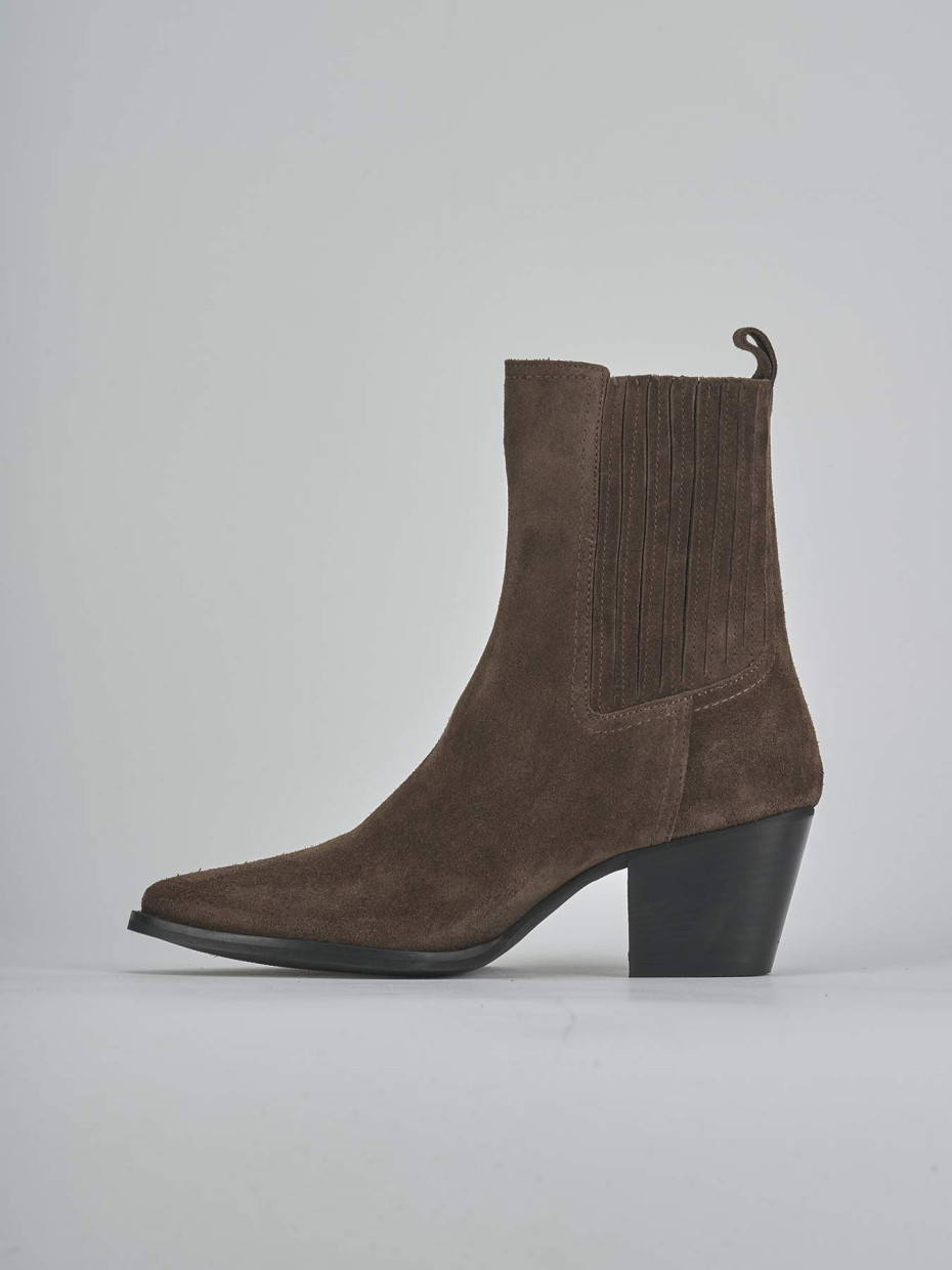 Stivaletti tacco 7cm camoscio testa