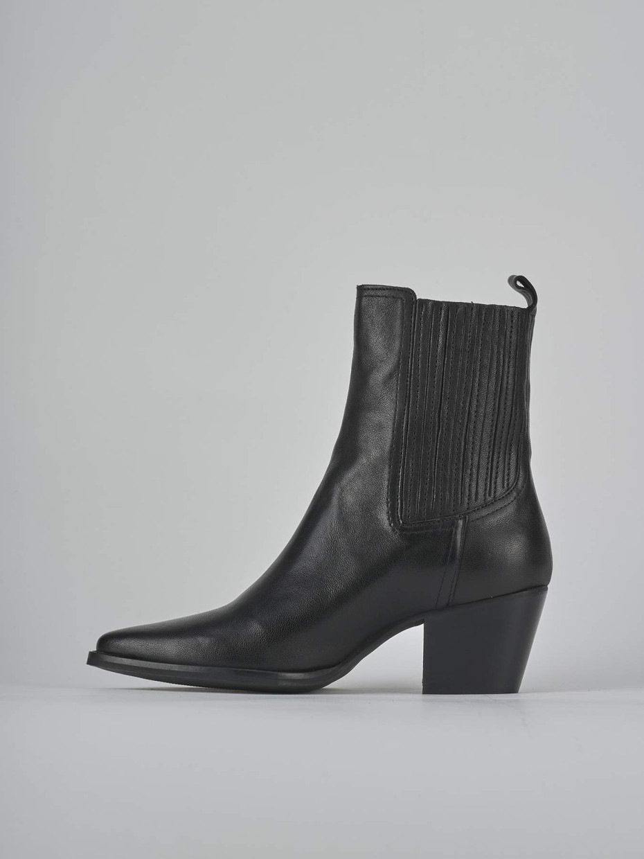 Stivaletti tacco 7cm pelle nero