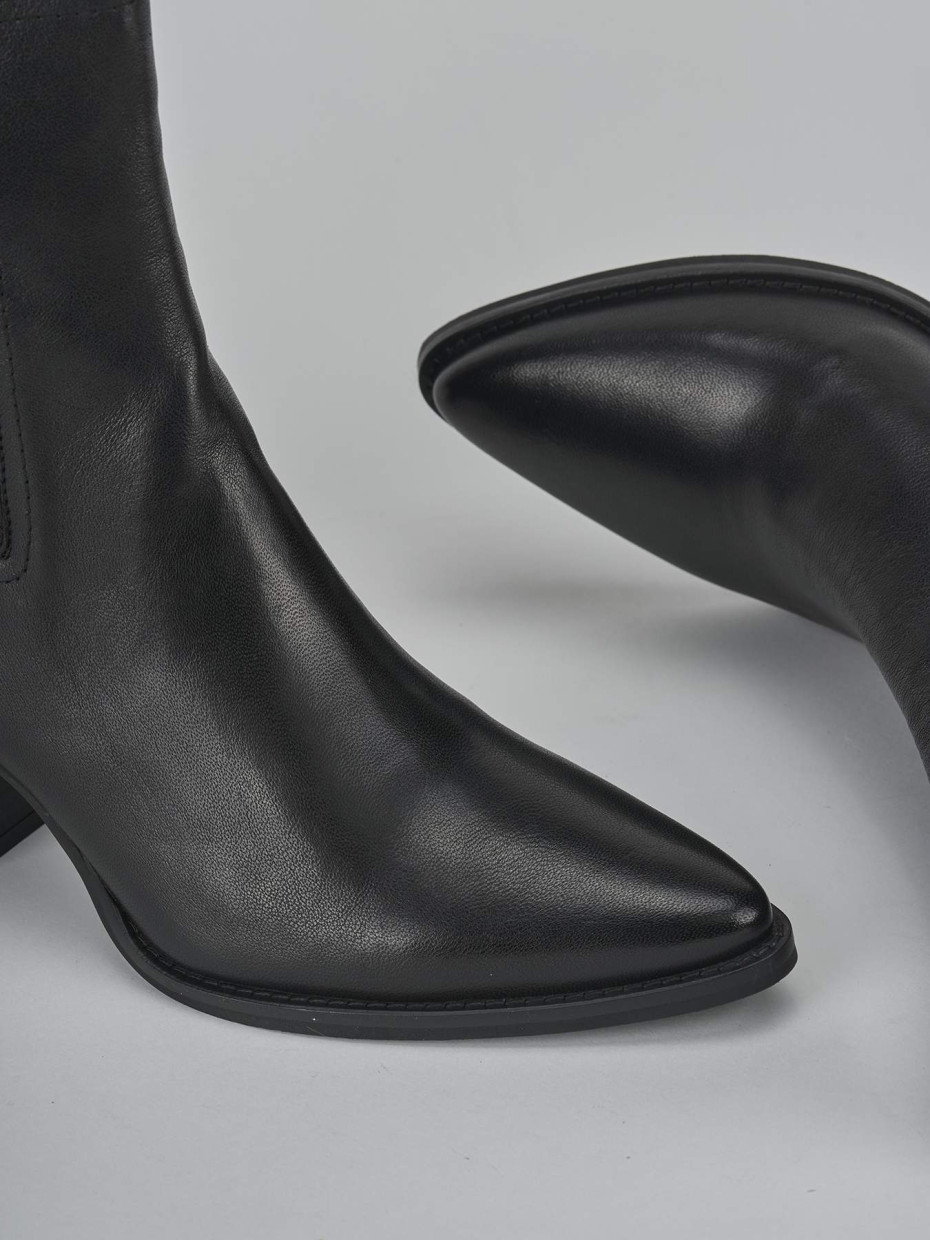 Stivaletti tacco 7cm pelle nero