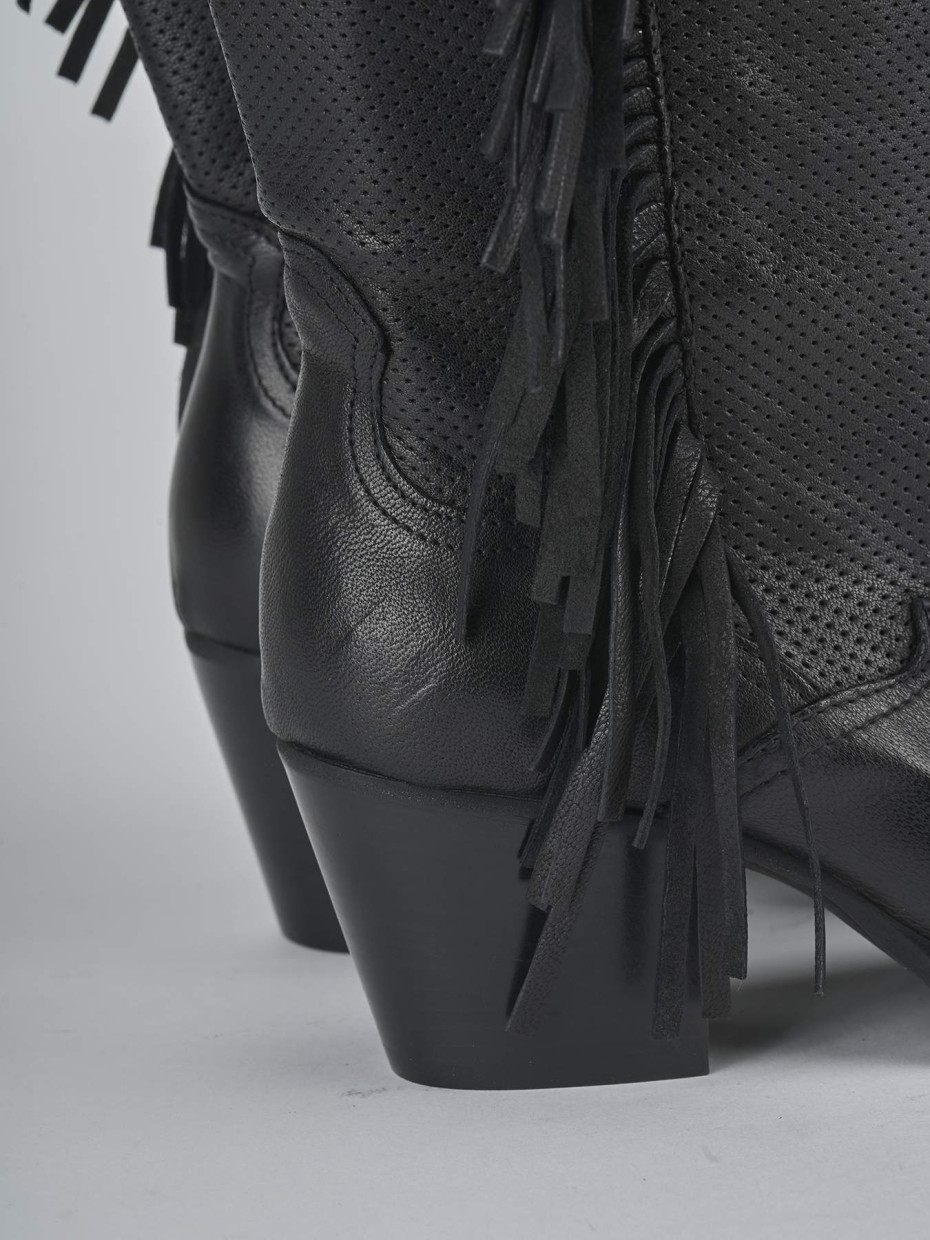 Stivali tacco 6cm pelle nero