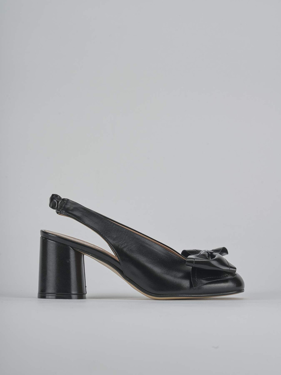 Décolleté e slingback tacco 8cm pelle nero