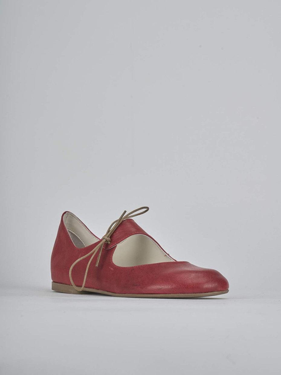 Ballerine tacco 1cm pelle rosso