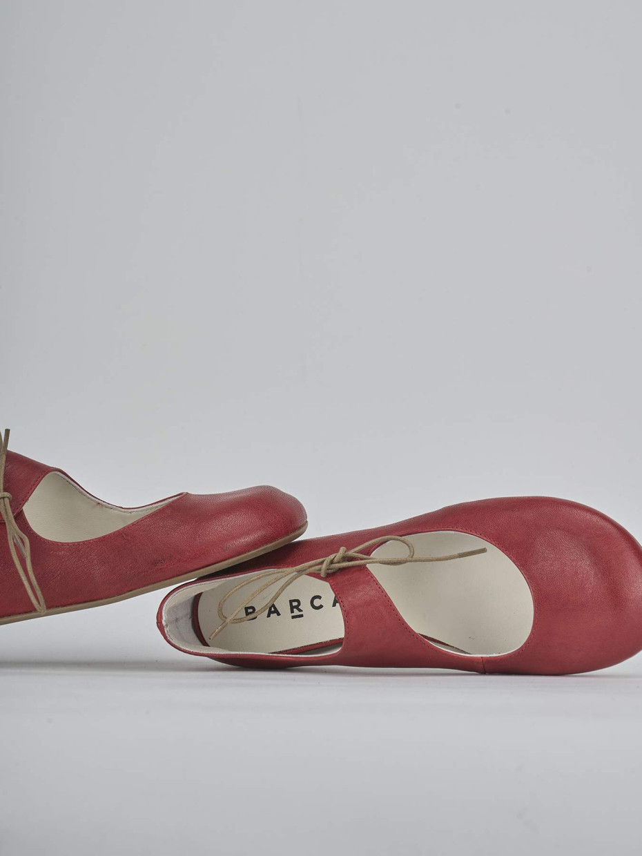 Ballerine tacco 1cm pelle rosso