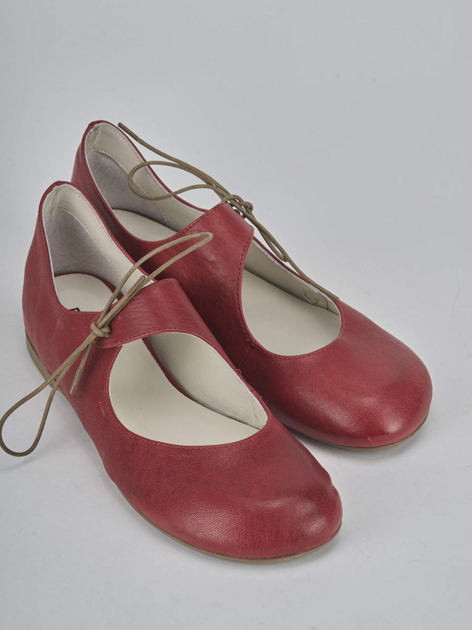 Ballerine tacco 1cm pelle rosso