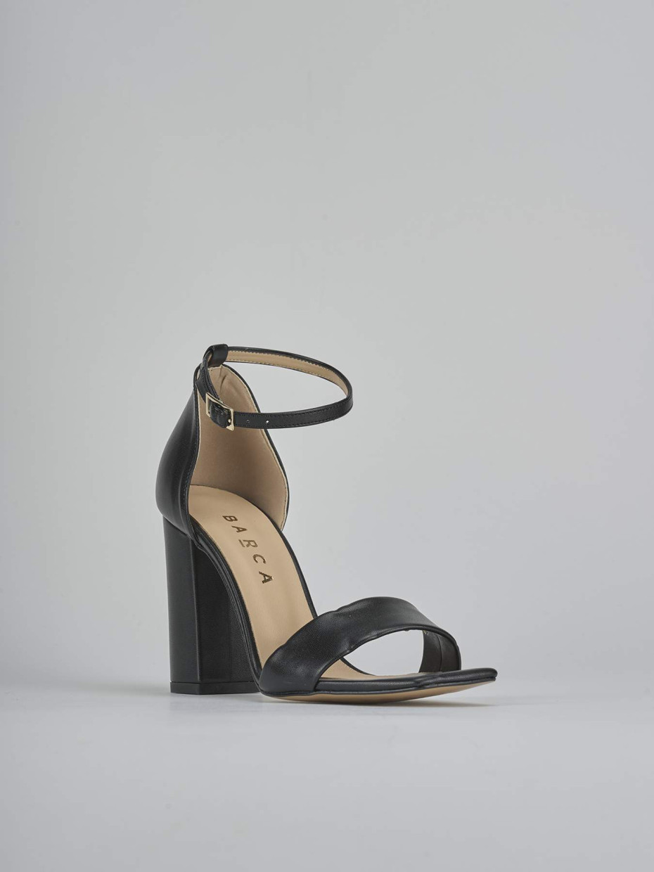 Sandali tacco 9cm pelle nero