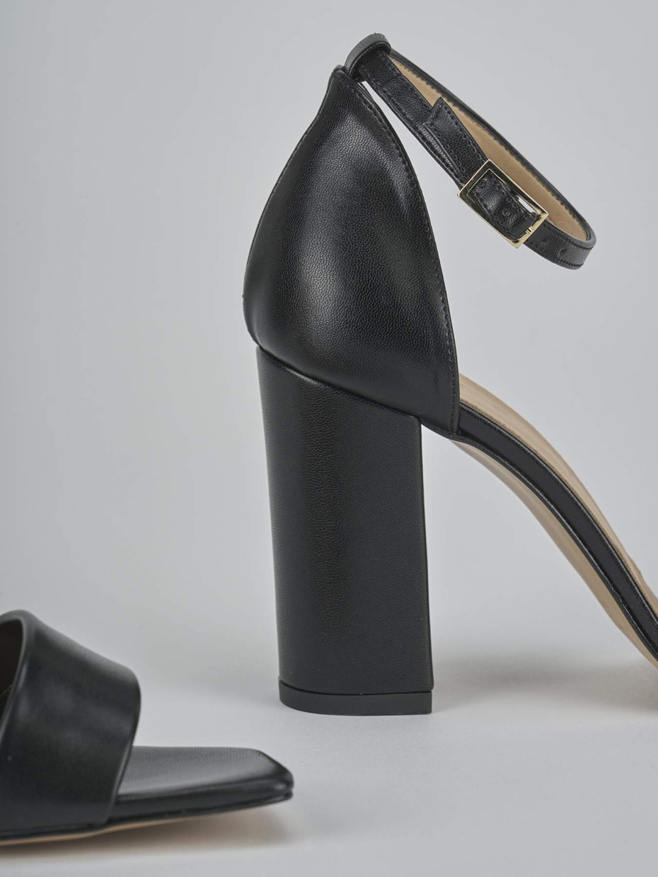 Sandali tacco 9cm pelle nero