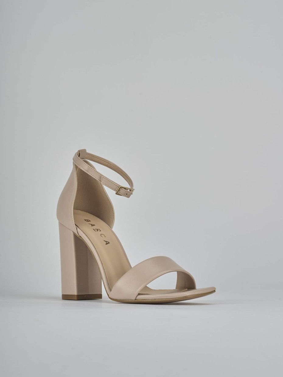 Sandali tacco 9cm pelle beige
