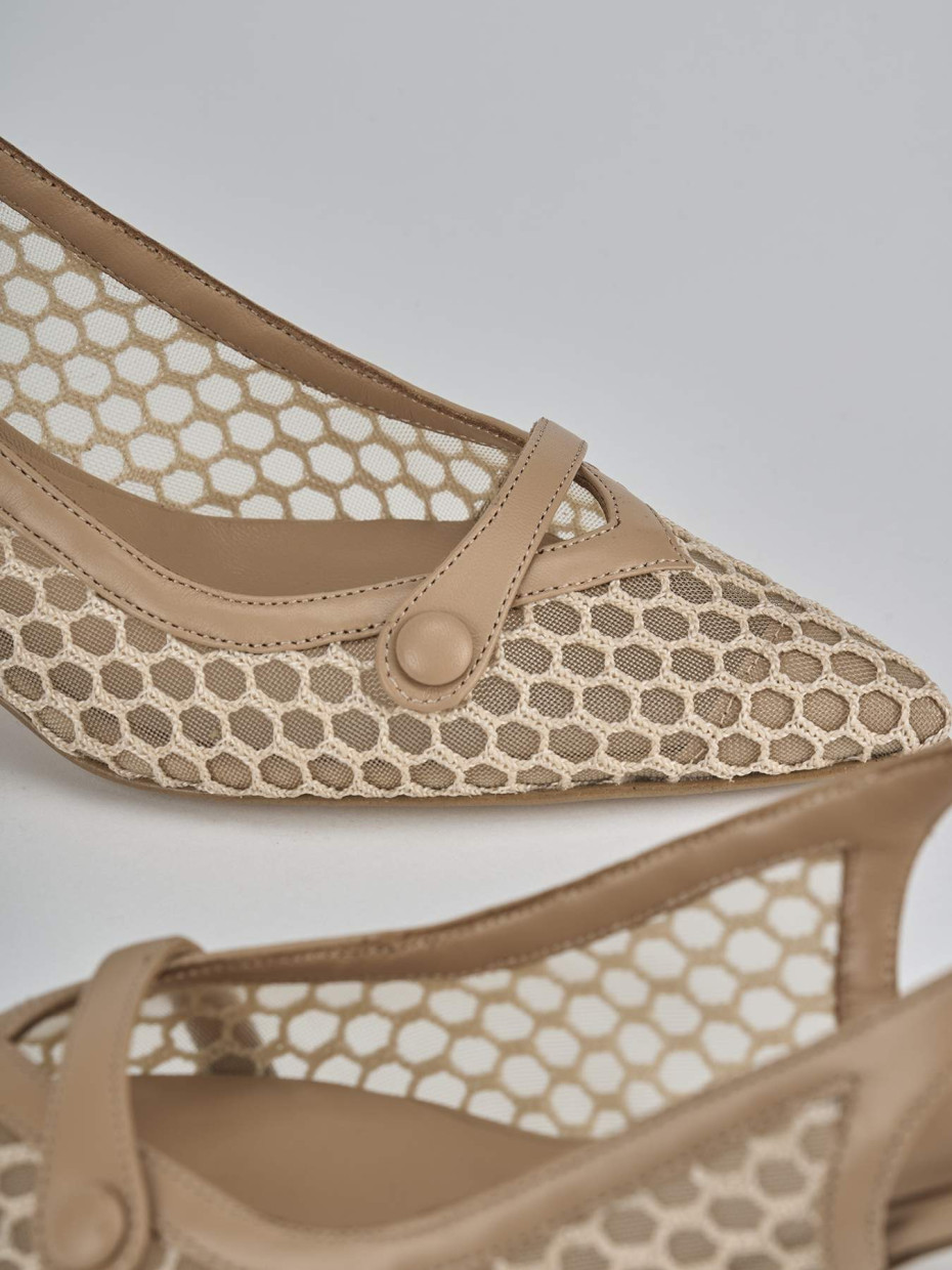 Décolleté e slingback tacco 5cm pelle marrone