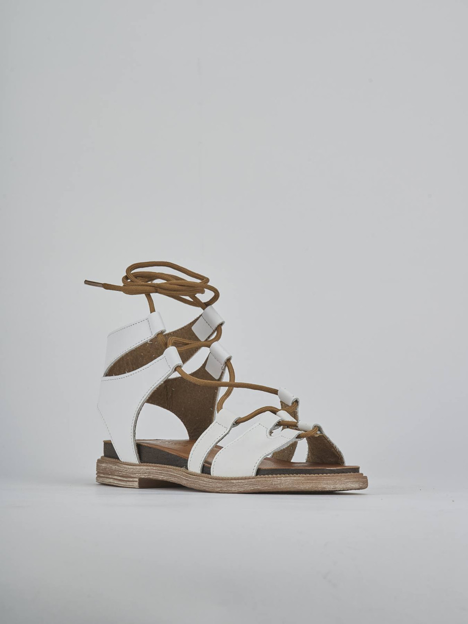 Sandali tacco 1cm pelle bianco