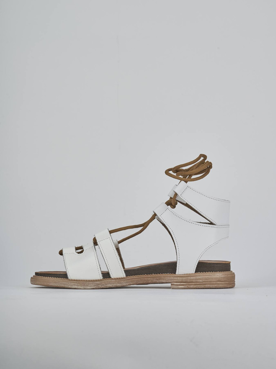 Sandali tacco 1cm pelle bianco