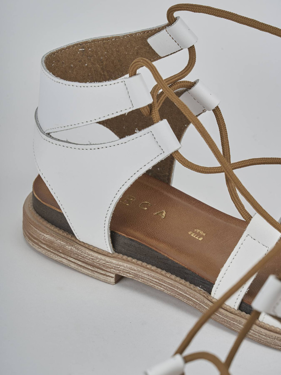 Sandali tacco 1cm pelle bianco