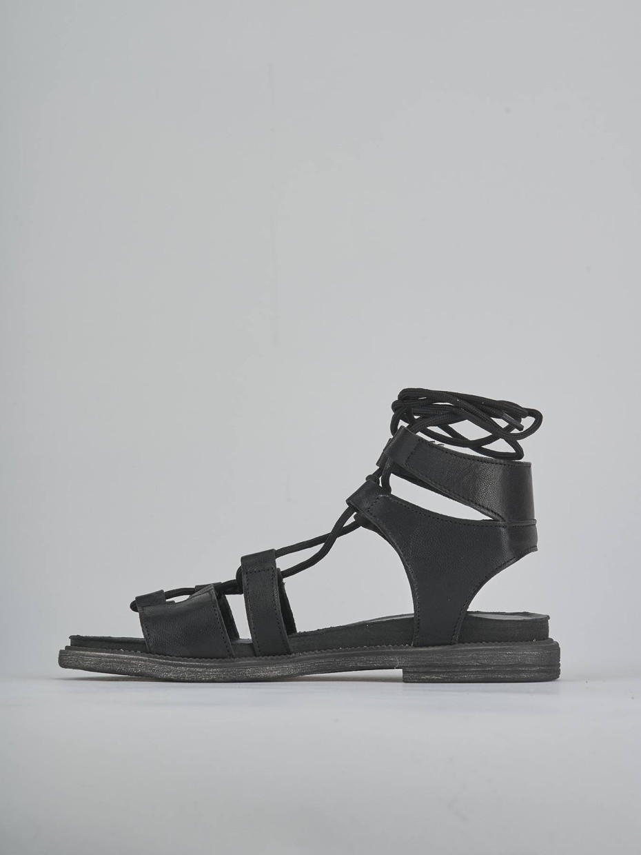 Sandali tacco 1cm pelle nero
