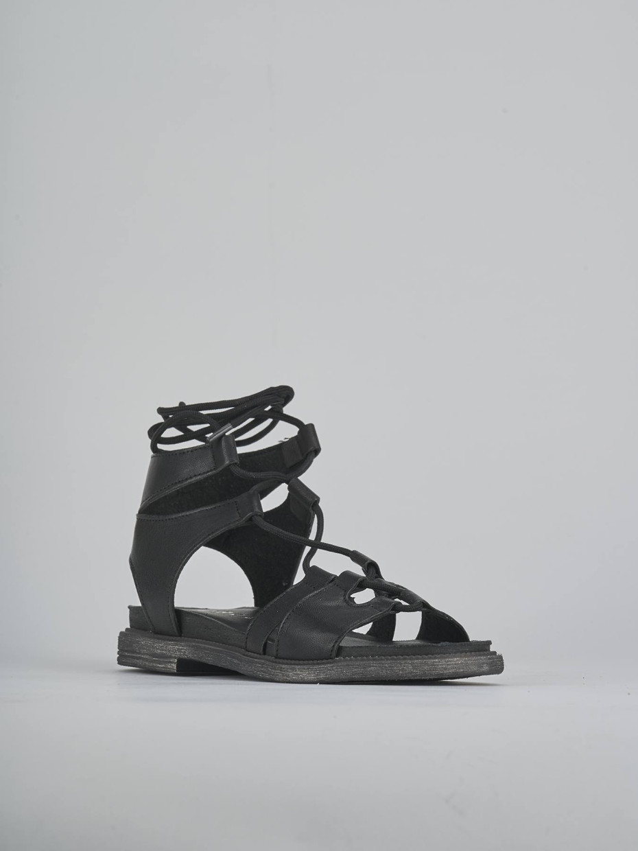 Sandali tacco 1cm pelle nero