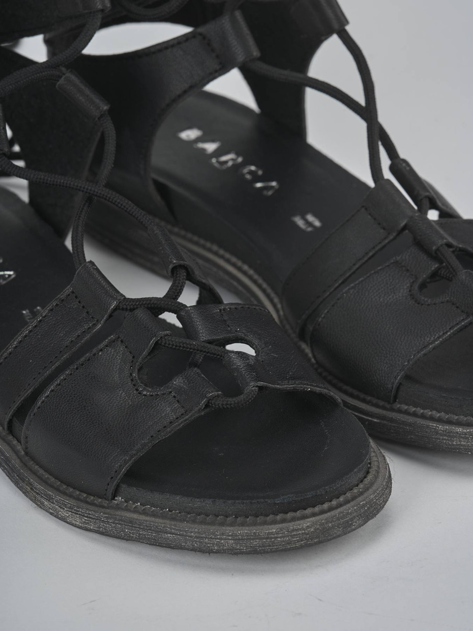 Sandali tacco 1cm pelle nero