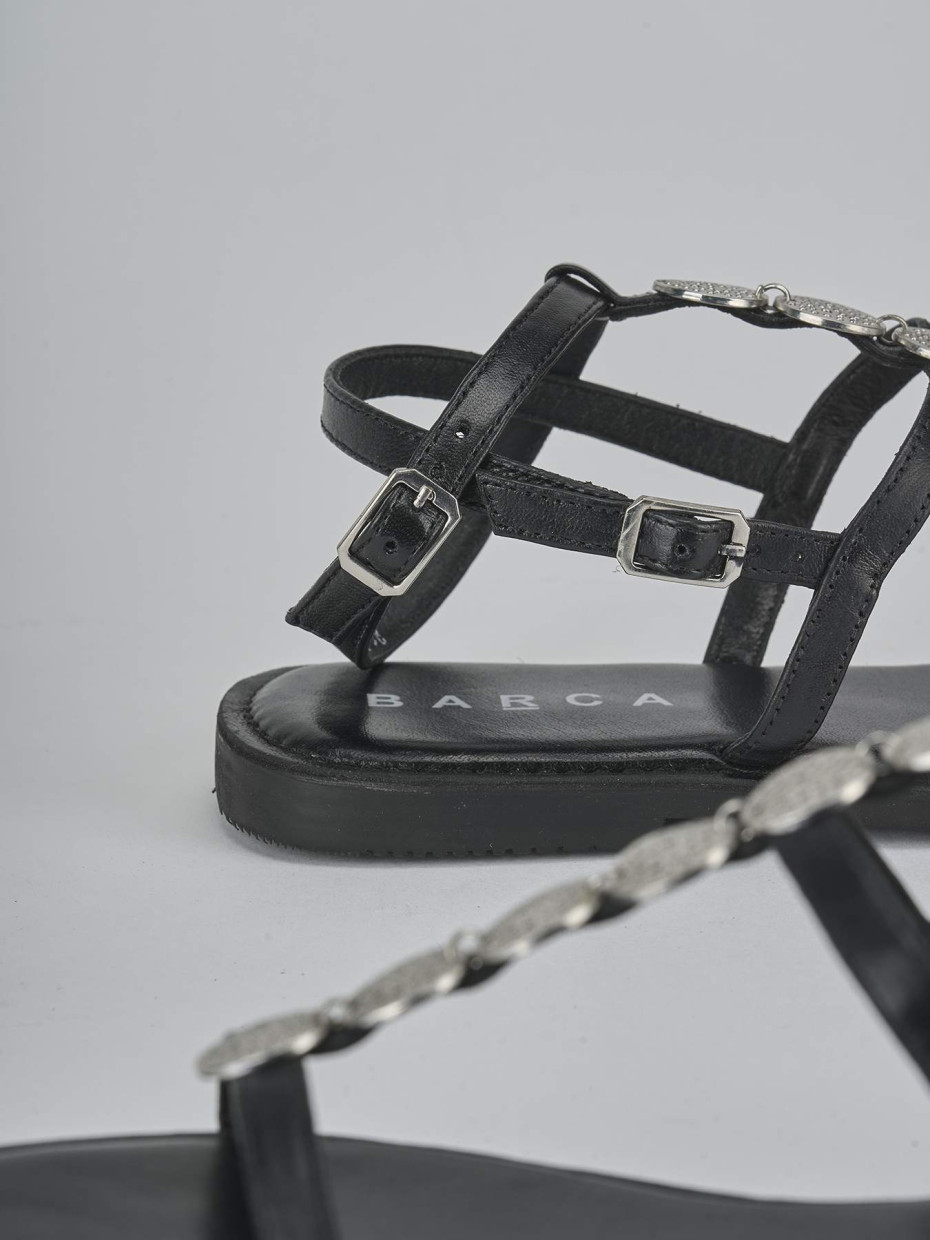 Sandali tacco 1cm pelle nero