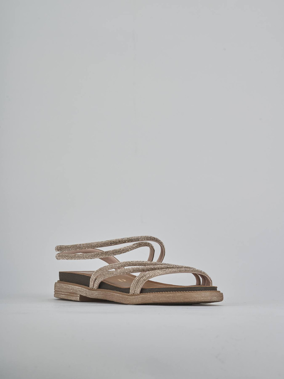 Sandali tacco 2cm pelle bronzo