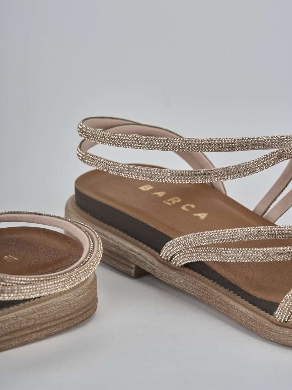 Sandali tacco 2cm pelle bronzo