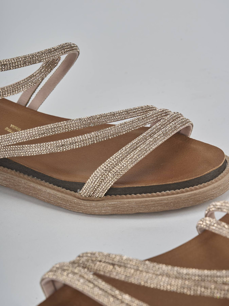 Sandali tacco 2cm pelle bronzo