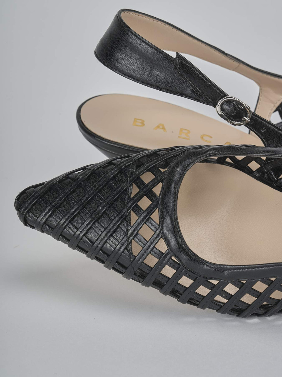 Décolleté e slingback tacco 6cm pelle nero