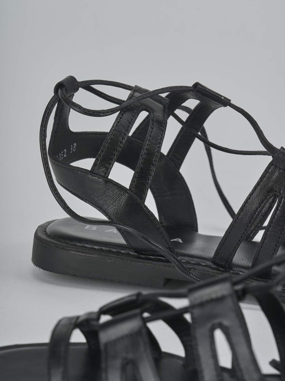 Sandali tacco 1cm pelle nero