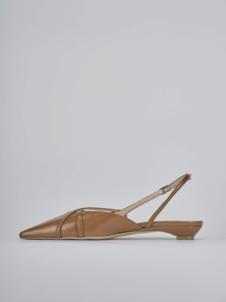 Ballerine tacco 2cm vernice marrone