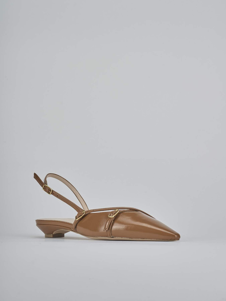 Ballerine tacco 2cm vernice marrone