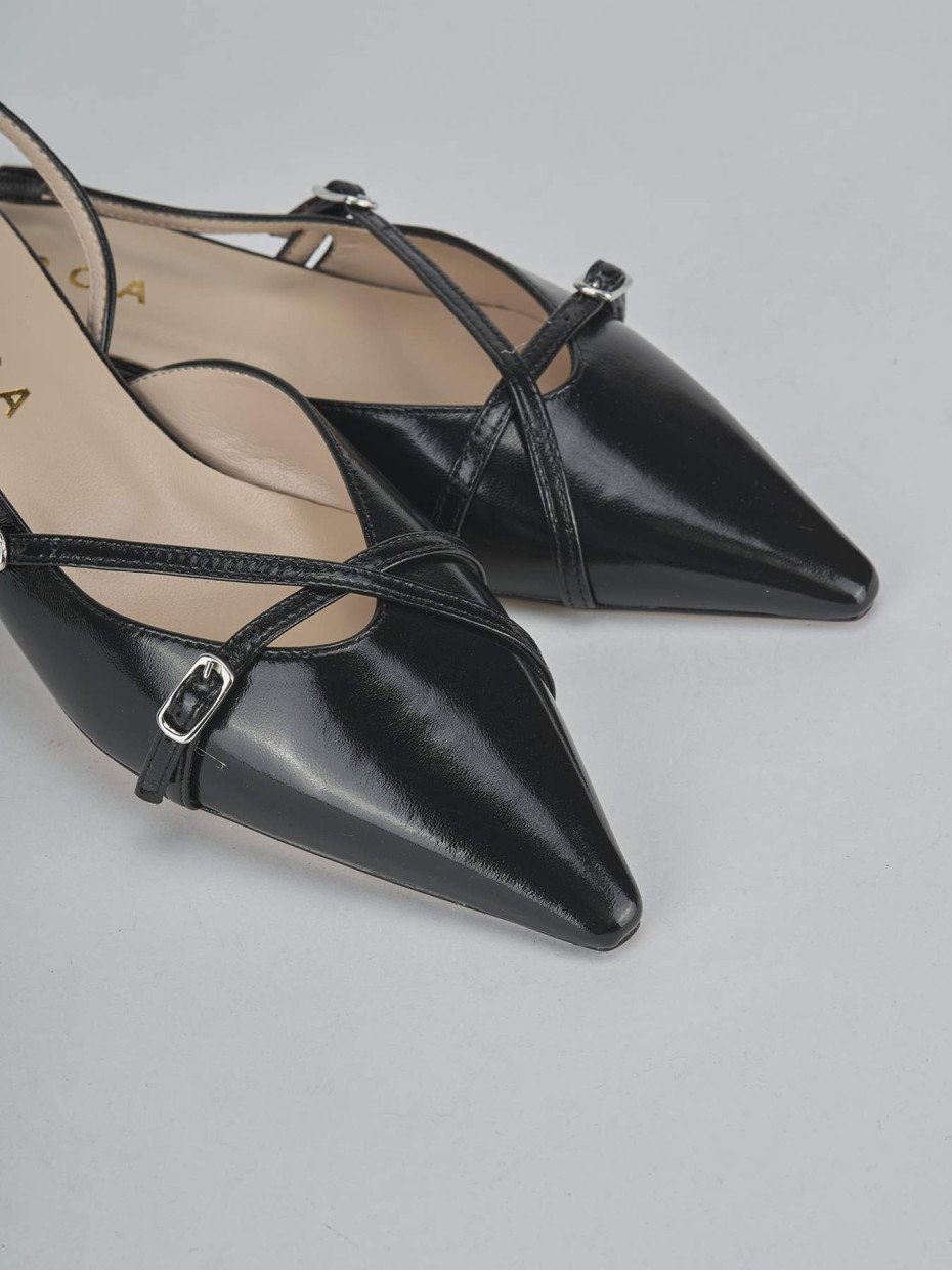 Ballerine tacco 2cm vernice nero