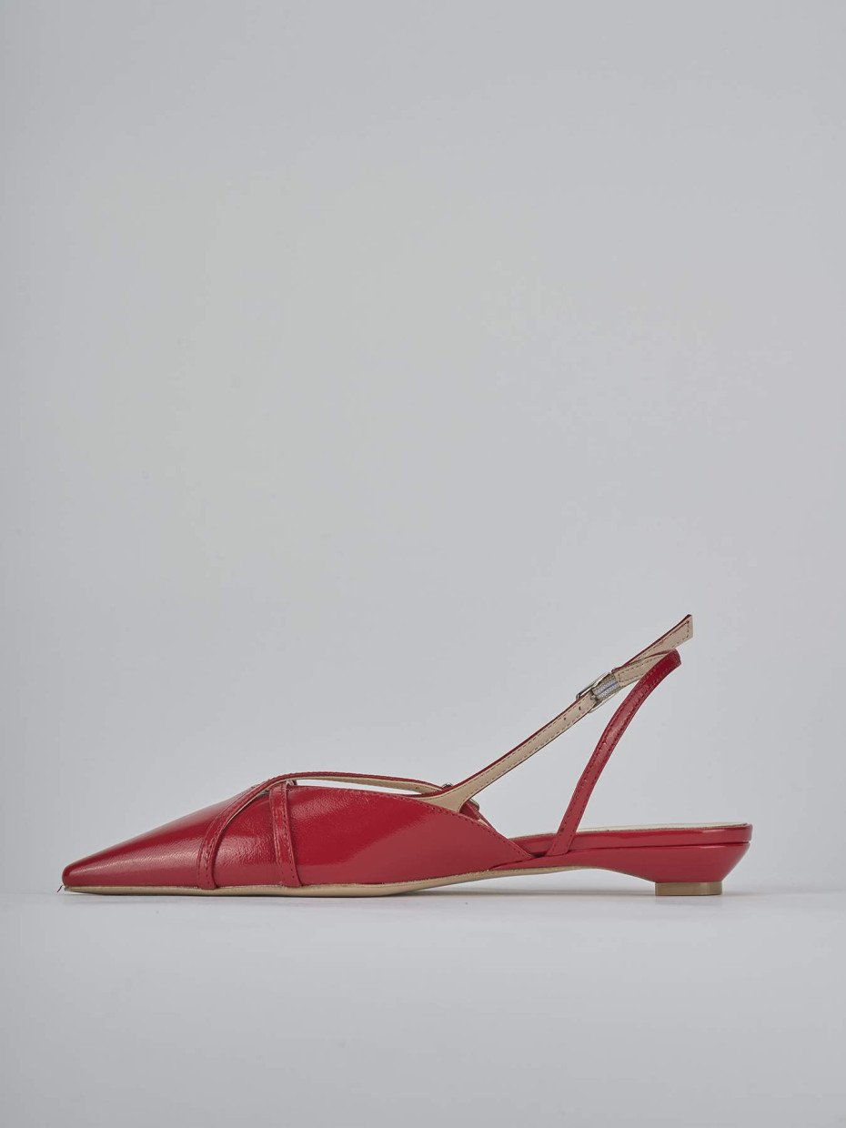 Ballerine tacco 2cm vernice rosso