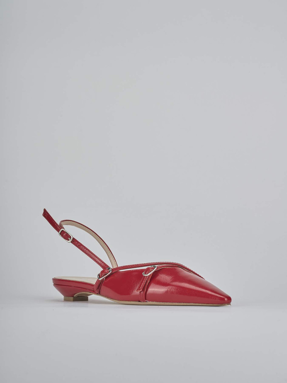 Ballerine tacco 2cm vernice rosso