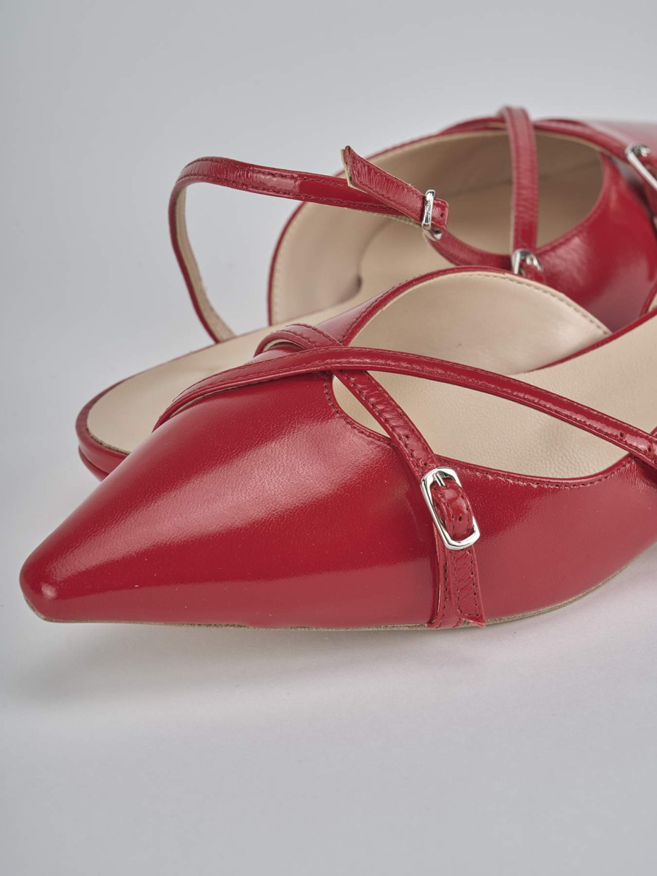 Ballerine tacco 2cm vernice rosso