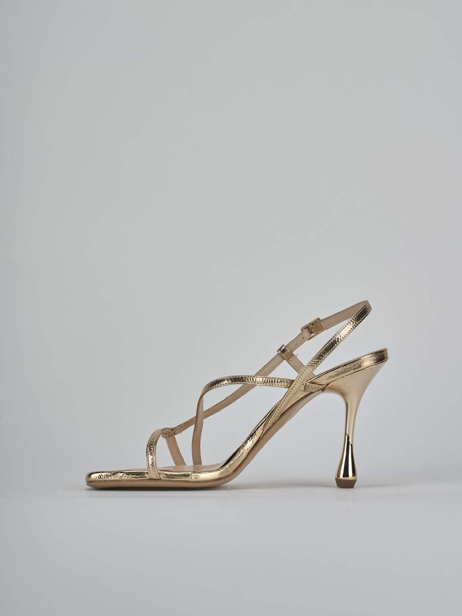 Sandali tacco 10cm pelle oro