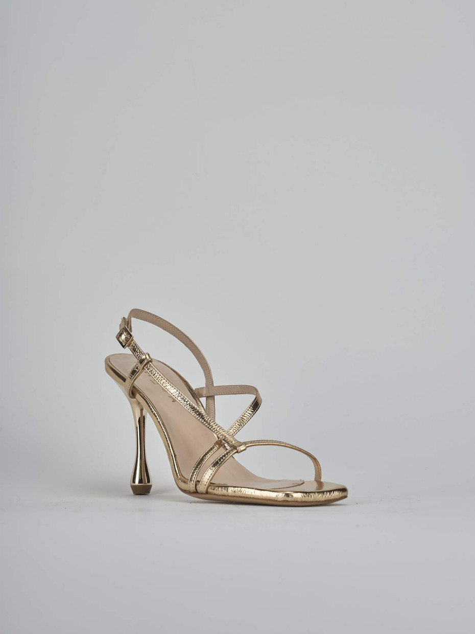 Sandali tacco 10cm pelle oro