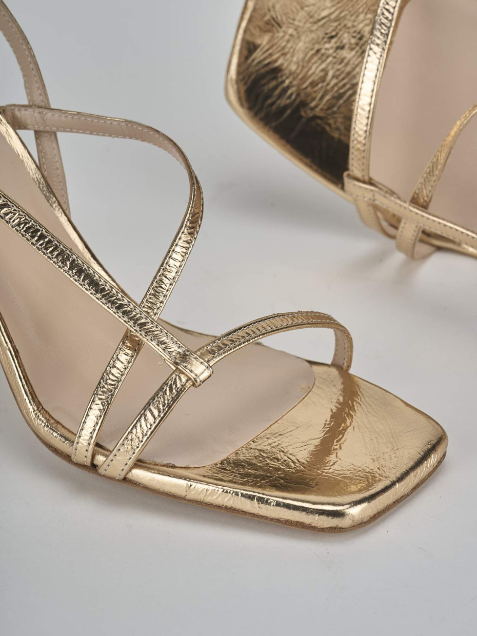 Sandali tacco 10cm pelle oro