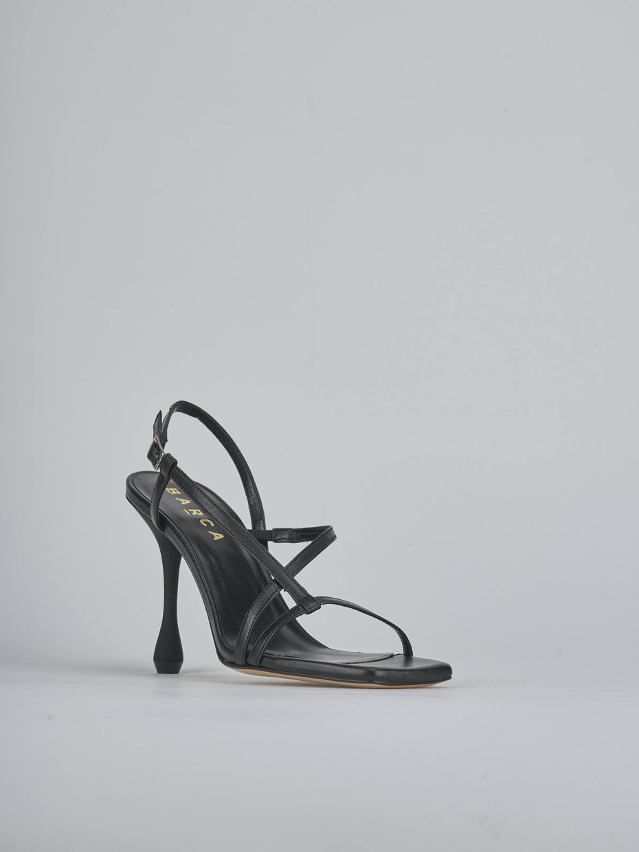Sandali tacco 10cm pelle nero