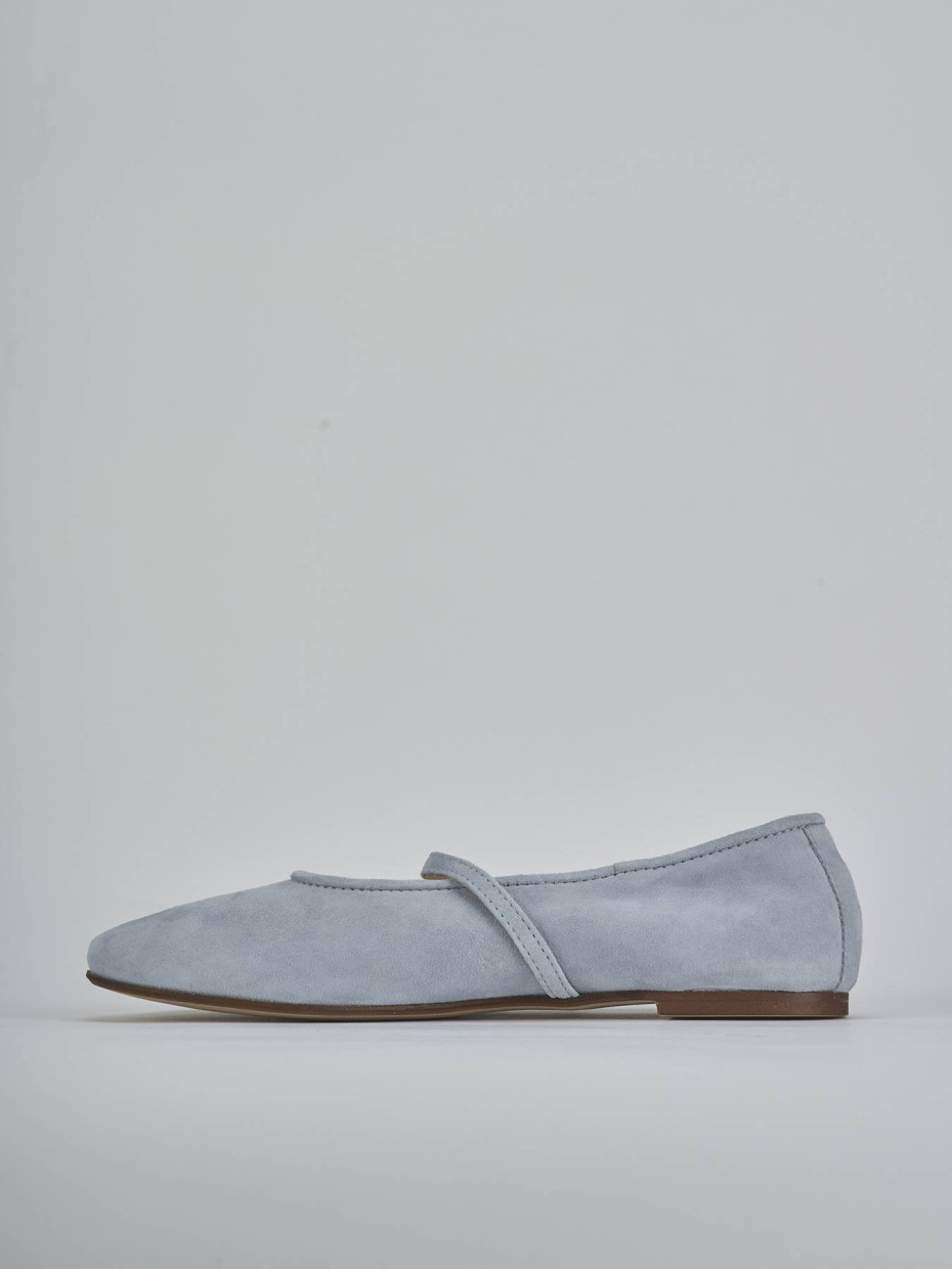 Ballerine tacco 1cm camoscio jeans