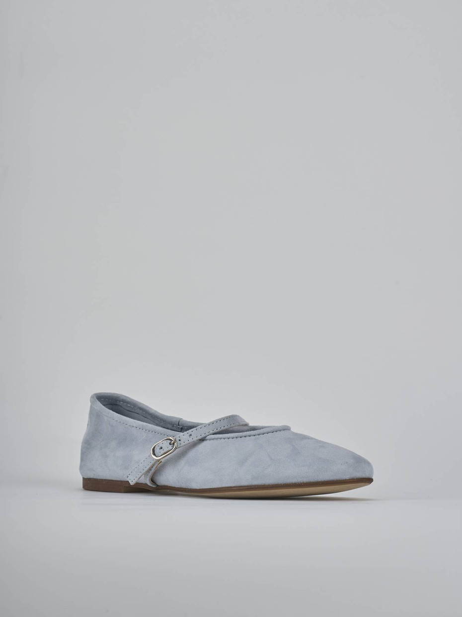 Ballerine tacco 1cm camoscio jeans