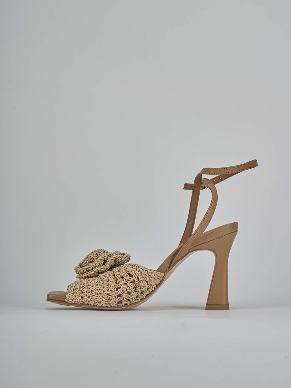 Sandali tacco 9cm pelle beige