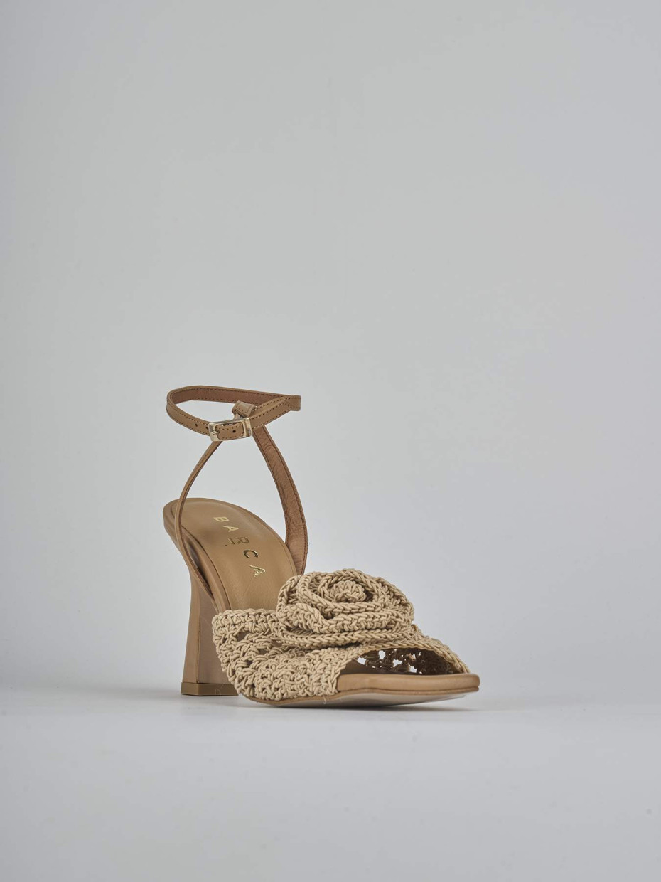 Sandali tacco 9cm pelle beige