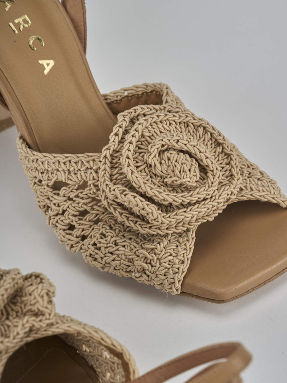 Sandali tacco 9cm pelle beige