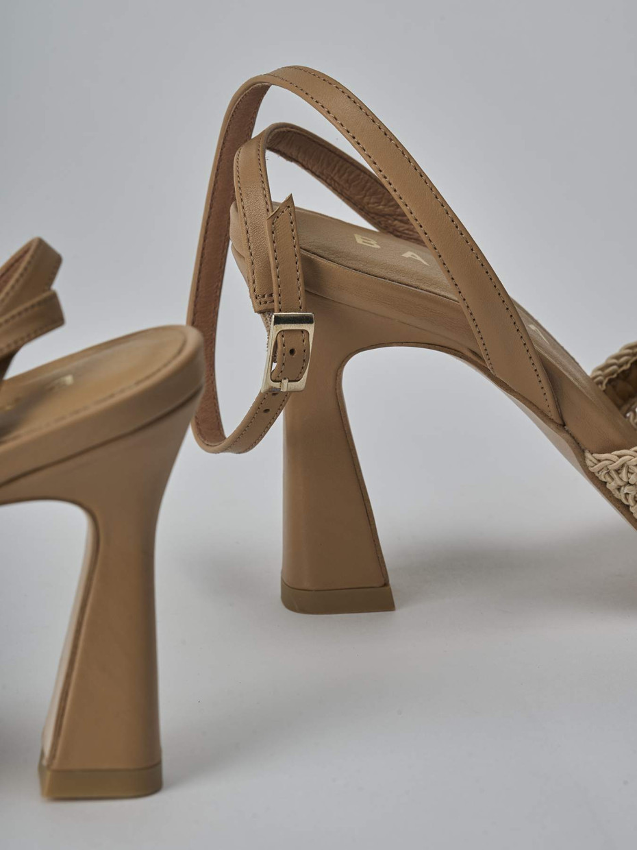 Sandali tacco 9cm pelle beige