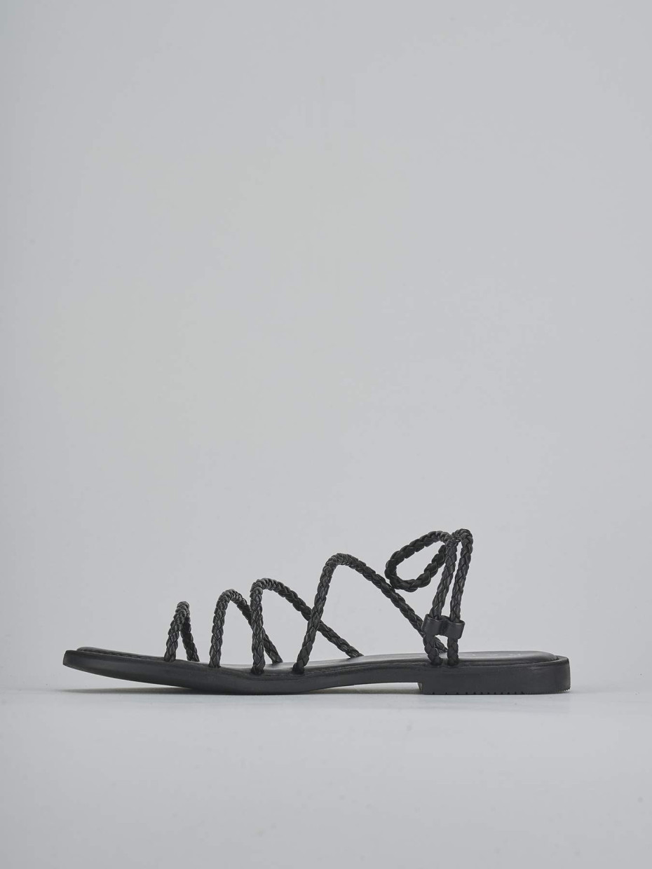 Sandali tacco 1cm pelle nero
