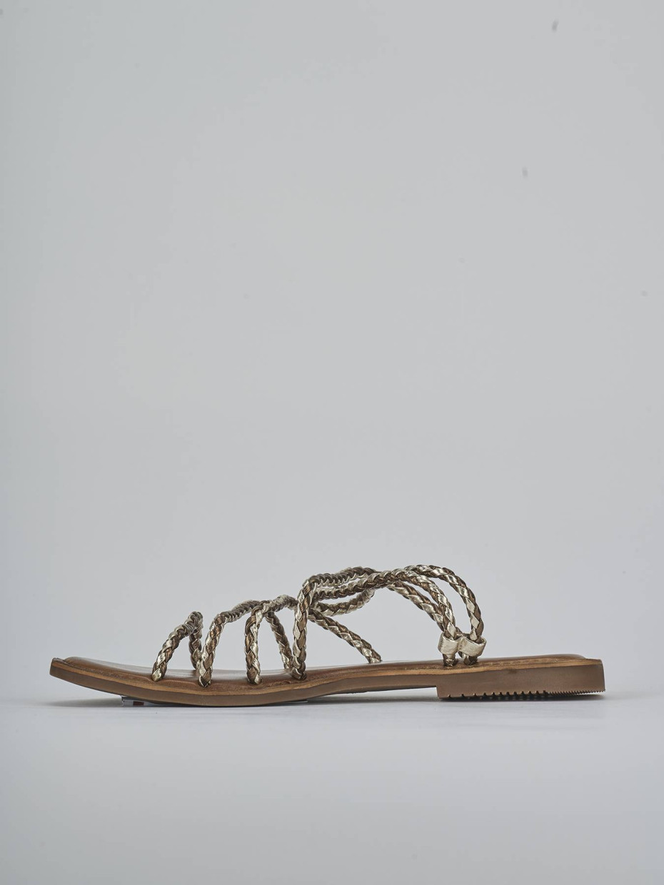 Sandali tacco 1cm pelle bronzo