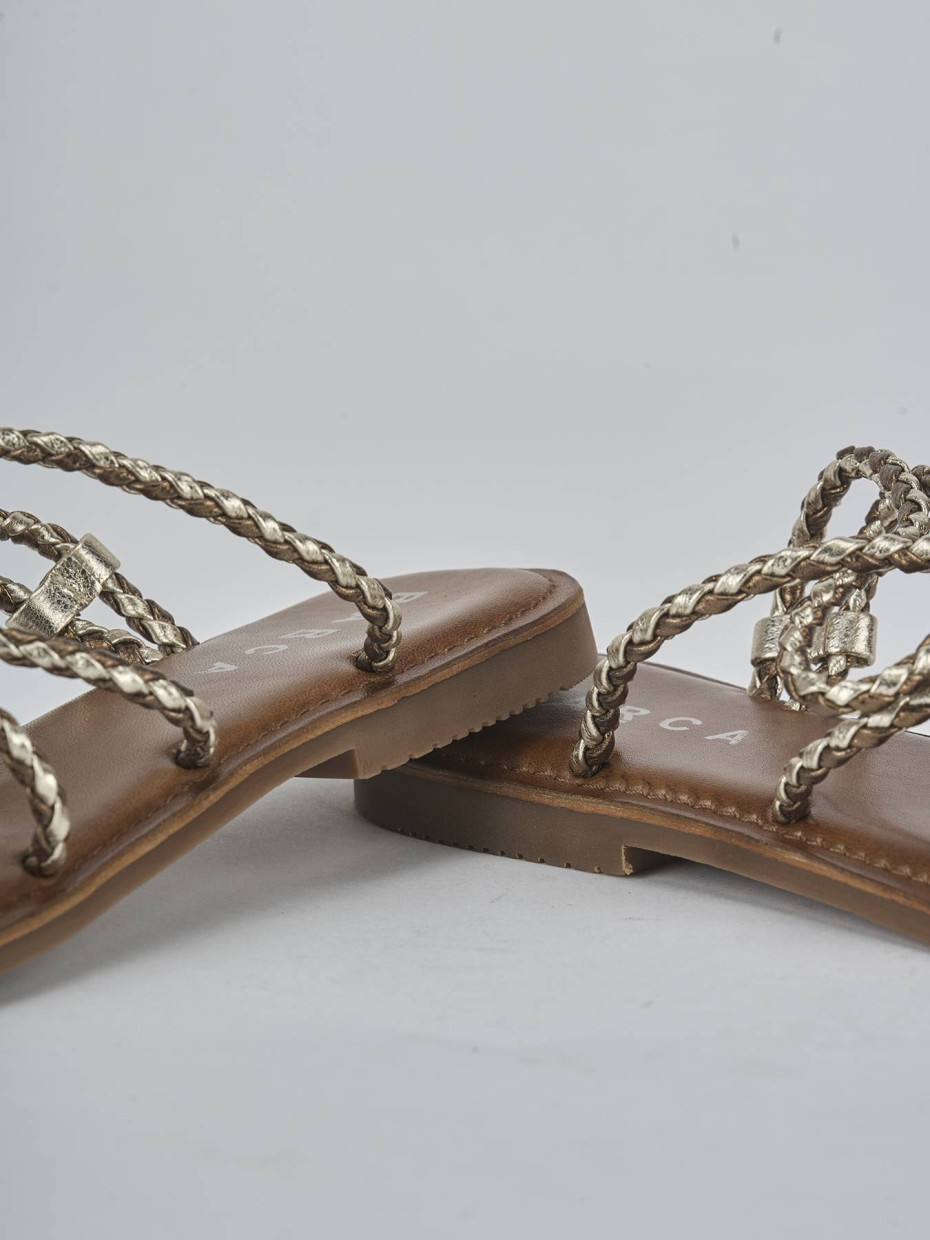 Sandali tacco 1cm pelle bronzo