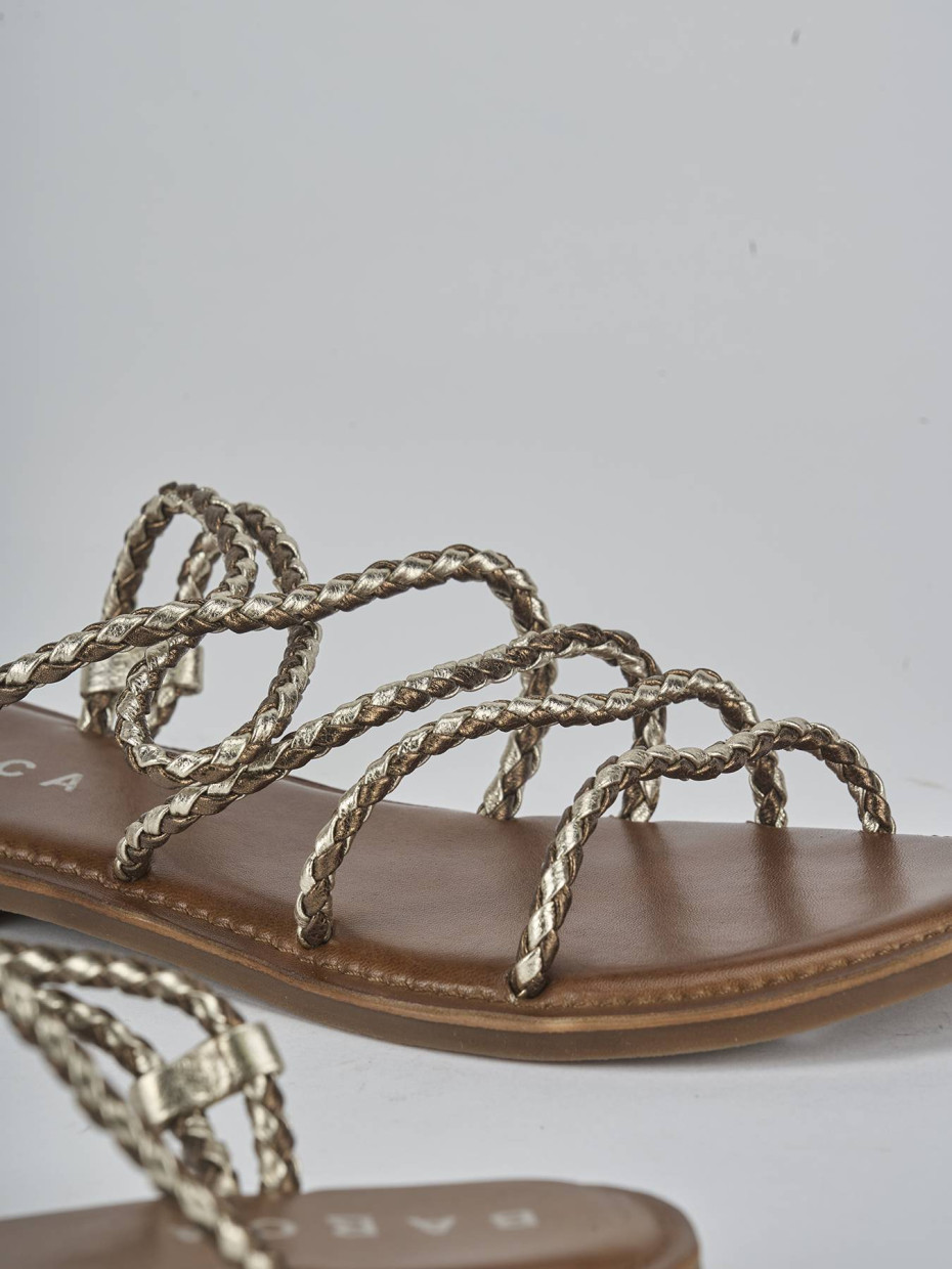 Sandali tacco 1cm pelle bronzo