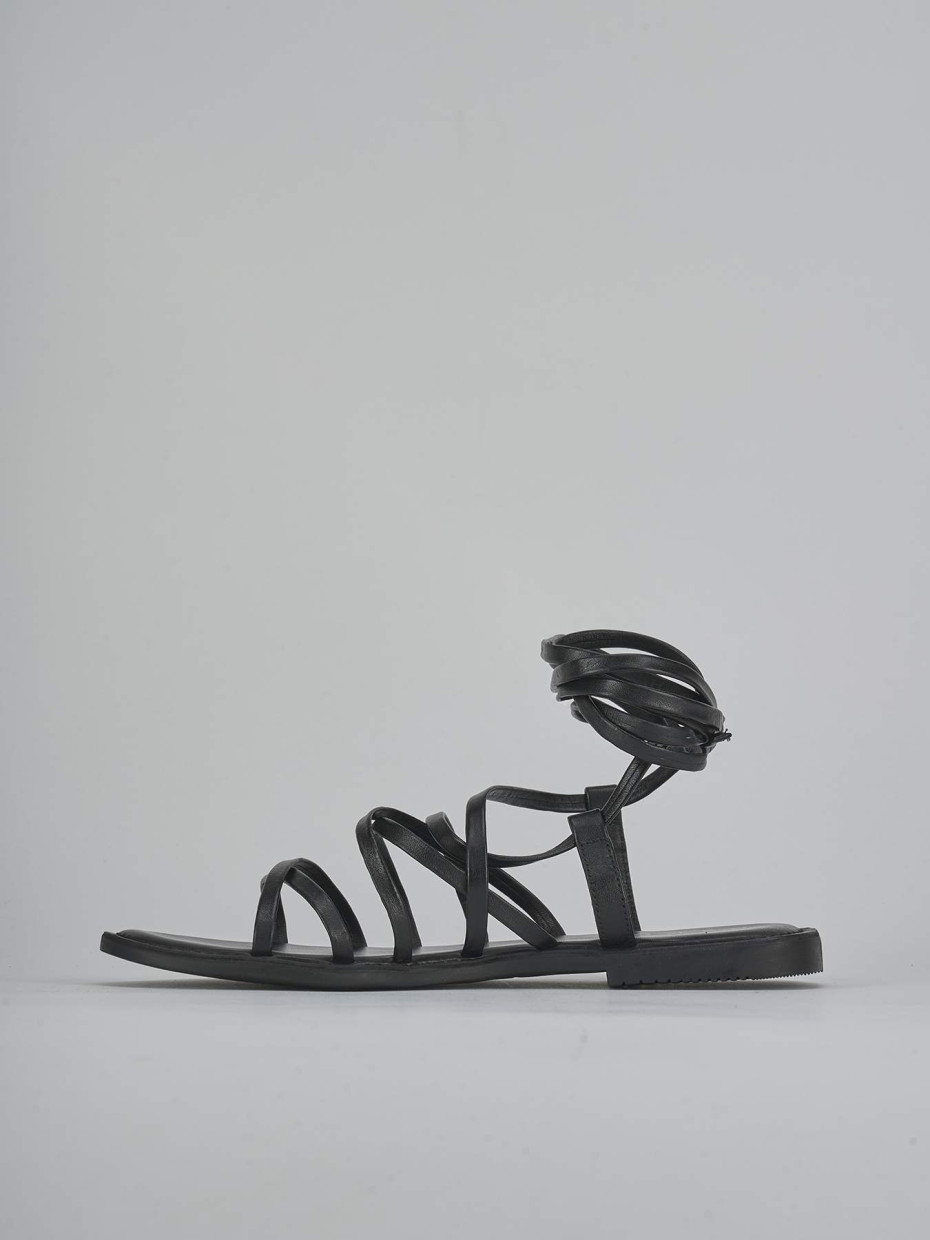 Sandali tacco 1cm pelle nero